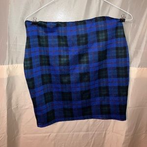 Blue Plaid Skirt